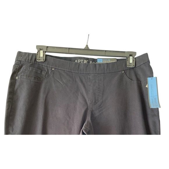 Apt. 9 Pull-On Skinny Leg Jeans Women's 16P Black Stretch Denim Mid Rise NWT - Picture 5 of 11